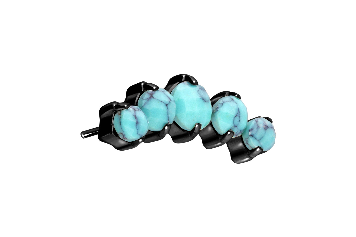 Titan Aufsatz mit Push Pin 5 SYNTHETISCHE TÜRKISE von Piercingline